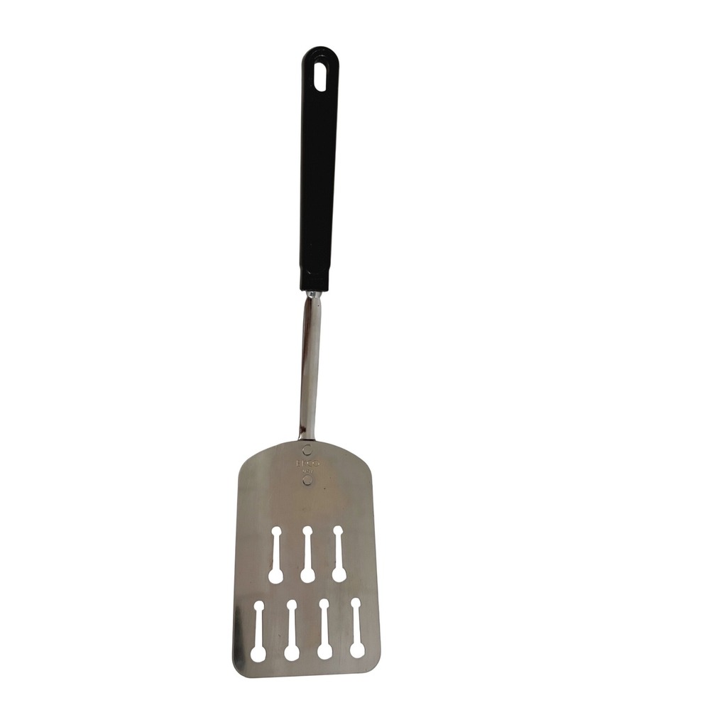 Ekco USA Slotted Spatula Turner Stainless Steel Black Handle Vintage
